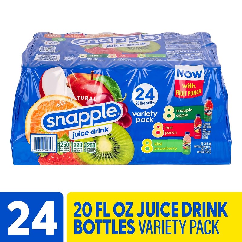 Snapple Juice Drink Variety Pack, 20 oz., 24/Pack (26001)