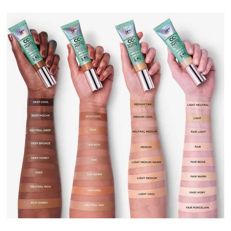 IT Cosmetics CC+ Cream Natural Matte SPF40 4-Piece Collection:_Light Medium