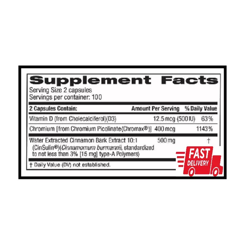 Trunature Advanced Strength CinSulin Cinnamon Blood Glucose 200 Ct Exp: