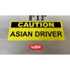 VISX Caution asian driver Bumper Sticker Funny jdm clown warning