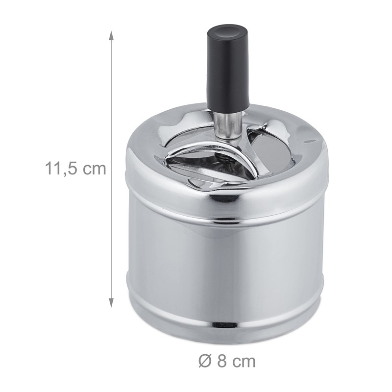 2 x Ashtrays with Swivel Lid Metal Outdoor & Indoor