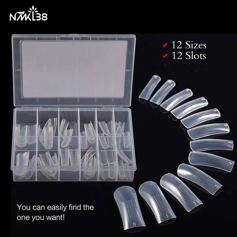 NMKL38 120Pcs Dual Forms Full Cover Nail Tips Upper Arched