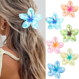 Haarklammern, rutschfest, hawaiianische Blumen-Clips, starker Halt, große Haarklammern für dickes und dünnes Haar für Damen, mitteldickes Haar, 6 Stück