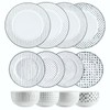 H2K Dinnerware Dinnerset 12PC Black White Sketch