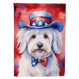 Caroline's Treasures DAC5696GF Coton de Tulear Patriotic American Garden Flag Mailbox Flag Decorative Yard Flag Banner Outside Patio Artwork Yard Flower Beds, Garden Size, Multicolor