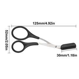 Augenbrauen Schere,Augenbrauenschere mit Kamm,Augenbrauenbürste,Augenbrauenkamm,Augenbrauenschneider,Edelstahl Beauty Augenbrauentrimmer,Shaper Scissors Bürste,Trimmer für Frauen und Männer (Schwarz)