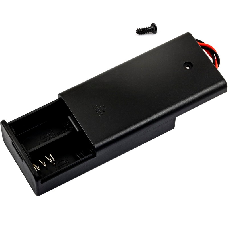 whiteeeen 2pcs 2 AA Battery Box Case with Switch Cover