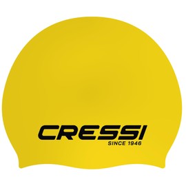 Cressi Eddie Swim Cap - Unisex Swimming Cap, Yellow/Black, One Size