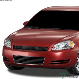 TLAPS 7422439622654 Compatible With 2006-2013 Chevy Impala / 2014-2016 Limited / 2006-2007 Monte Carlo Matte Black Mesh Front Bumper Grill Grille