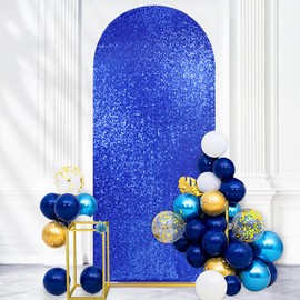 6.6FT Arch Covers Navy Blue Wedding Arch Backdrop Cover Glitter Fabric Covers for Wedding Birthday Party Photography Decor