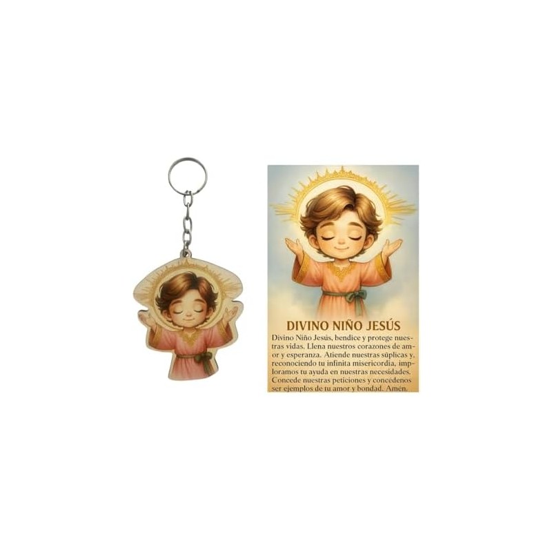 Recuerdos Divino Niño Jesús – 20 Llaveros MDF con Tarjeta