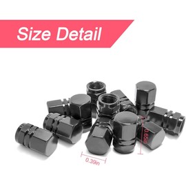 CGEAMDY Valve Caps for Car Tyres, Pack of 12 Aluminium Car Wheel Caps, Waterproof Universal Tyre Valve for Cars, Trucks, Motorcycles, SUVs and Bicycles (Black)