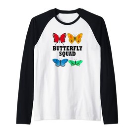 Cute Butterfly Nature Insects Forest Raglan Baseball Tee