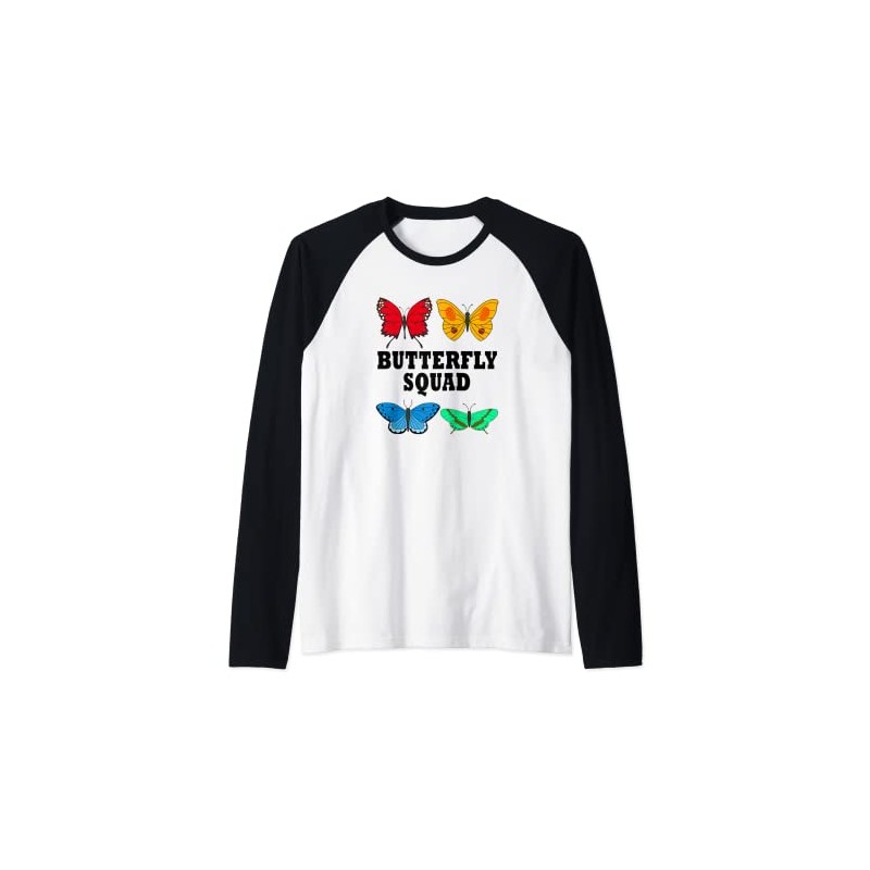 Cute Butterfly Nature Insects Forest Raglan Baseball Tee