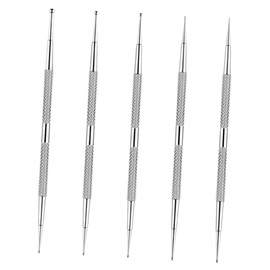 FOMIYES 5pcs Nail Dotting Pen - Stainless Steel Dual-ended Nail Dotting Pen Set Manicure Tools for Rhinestones Painting and Salon DIY Use