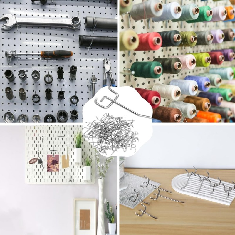 Changyeah Pack of 60 Perforated Wall Hooks, Perforated Sheet Metal