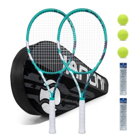 IANONI Beginner Intermediate Tennis Racquet Carbon Fiber Face Material Polyester Fiber Net for Sports Training Factory PriceColor: tennis racket set green+red