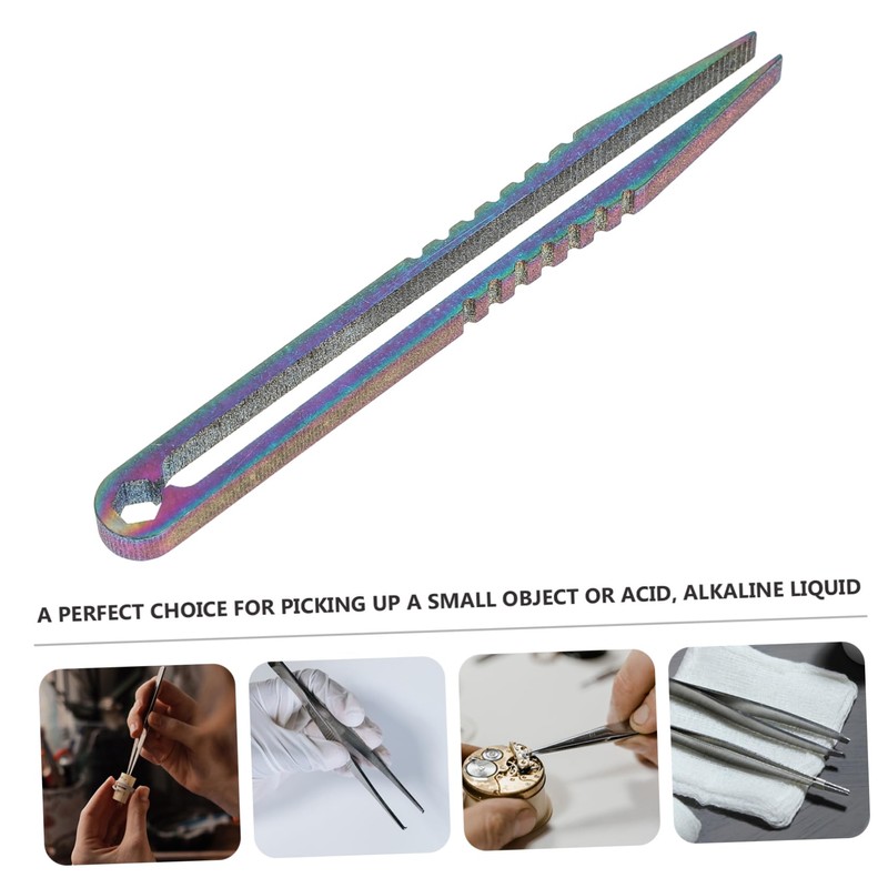 ORFOFE Diamagnetic Titanium Tweezers Mini Precision Tweezers Outdoor Camping Tool