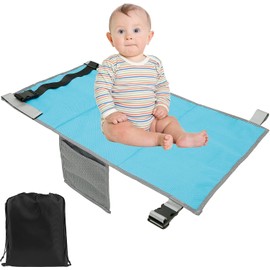 Toddler Airplane Seat Extender,Airplane Footrest for Kids, Toddler Travel Bed Travel Portable Accessories, Airplane Foot Rest Seat Extender, Foot Hammock for Flight Travel Essentials (Blue)