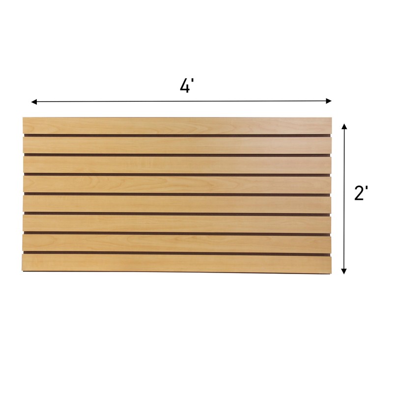 SSWBasics 4 ft x 2 ft Horizontal Maple Slatwall Easy