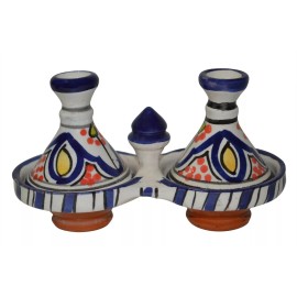 Handmade Moroccan Mini Spicer Tagine Double Spice Holder Tajine Salt & pepper condiment