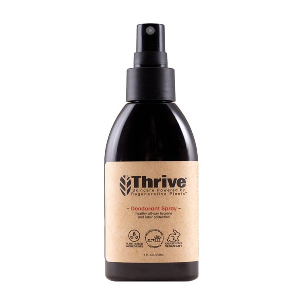 Thrive Natural Care Deodorant Spray, 4 Ounces - All Day Protection, Aluminum Free Deodorant for Women & Men, Non-Irritating Natural Spray Deodorant Powered by Regenerative Plants - Vegan