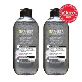 Garnier Skinactive 미셀라 클렌징 젤리 워터, 정화 올인원 워터, 2팩 Garnier Skin Active Micellar Cleansing Gel Water, Purifying All-in-One Water, 2 Pack