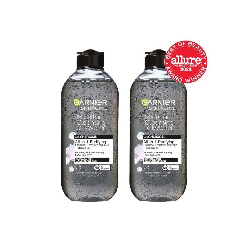 Garnier Skinactive 미셀라 클렌징 젤리 워터, 정화 올인원 워터, 2팩