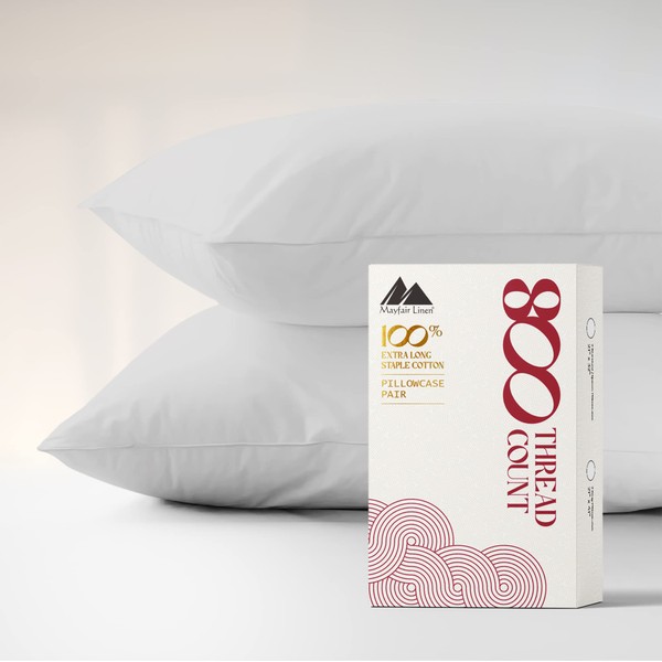 Mayfair Linen Queen/Standard Size Pillowcases Set of 2-100% Egyptian Cotton