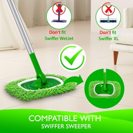 Yicotira Reusable Microfiber Mop Pads Compatible with Swiffer Sweeper- 4 Pack Dry Sweeping Cloths & Wet Mopping Cloths - Washable Wet Pads Refill for Mopping Floors (Mop is not Included)
