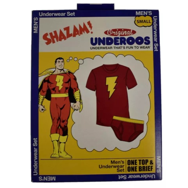 Underoos Mens Shazam Sleep Shirt & Briefs Underwear Set NIB