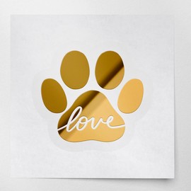 Decal Stickers of Dog Pawlove (Metallic Gold) (Set of 2) Premium Waterproof Vinyl Decal Stickers for Laptop Phone Accessory Helmet Car Window Mug Tuber Cup Door Wall - USCVER10j6104GO