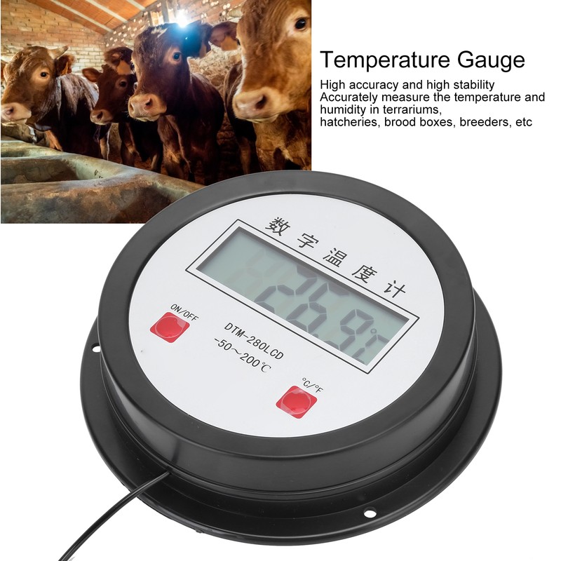 Digital Thermometer Auto Temperature Gauge Sensor with Probe for Fish