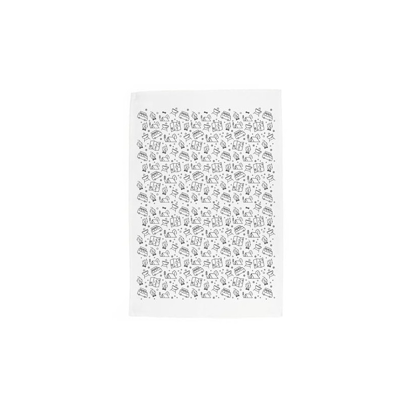 Purely Home Camping Tea Towel - Tent Forest Campervan Outdoor
