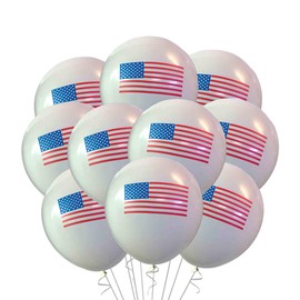 American Flag Latex Balloons 12 Count, USA Balloons Birthday & Event Party Supply, Veteran United States, 12 Inch Standard Size