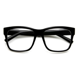 Robelli Vintage Retro Black Frame Clear Lens Geek Nerd Glasses