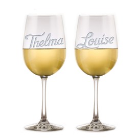 Best Friends Wine Set Of 2, Thelma And Louise Engraved Wine Glass Gift Set