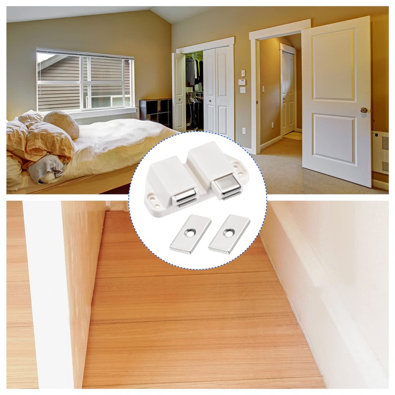 METALLIXITY Double Magnetic Touch Latch (1.38"x2.72") 4Pcs, Plastic Touch Latches