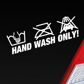 Hellweg Druckerei Hand Wash Only Tuning Funny Saying Car Sticker Rear Window Sticker