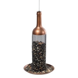 Good Directions BF113 Vineyard Select Wine Bottle Bird Feeder, Copper Accents with Heavy Duty Mesh Tube