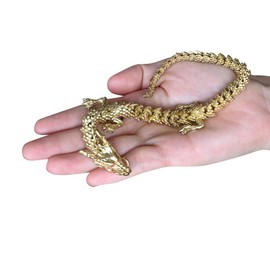 NHDT SW910 Movable Change Shape Dragon Statue. Chinese Brass Decor.Home Office Desk Decoration