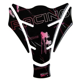 BIKE-label Tank Pad 3D Racing Black Pink Compatible with Kawasaki 500325VA