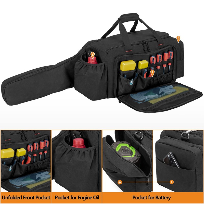 SAMDEW Chainsaw Carrying Case, Padded Chainsaw Storage Bag Compatible with