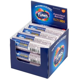 Tums Ultra 1000 Assorted Berries 12 Count x 12 Rolls (144 ct Each) - Pack of 2