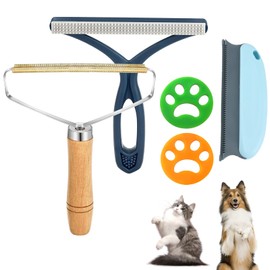 Landrain 5 Stück Tierhaarentferner Bürste Set, Katzenhaarentferner, Fusselbürste Tierhaare für Katzen und Hunde