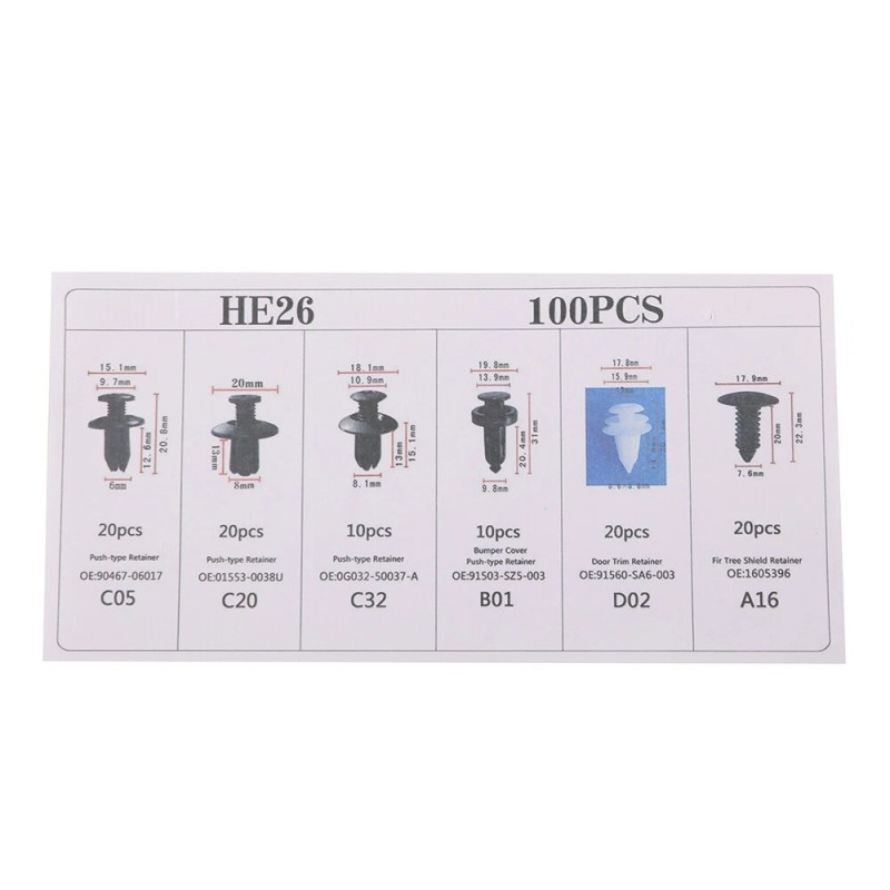 motor_speed 100Pack Universal Rivet Clips Car Retainer Fender Liner Fastener