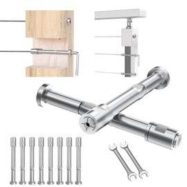 CKE 10 Pack Swageless Cable Fittings for 1/8" Invisible Cable Railing Kit, T316 Stainless Steel Swageless Invisible Cable Railing Hardware, 1/8" Swageless Cable Railing Tensioner for Wood/Metal Posts