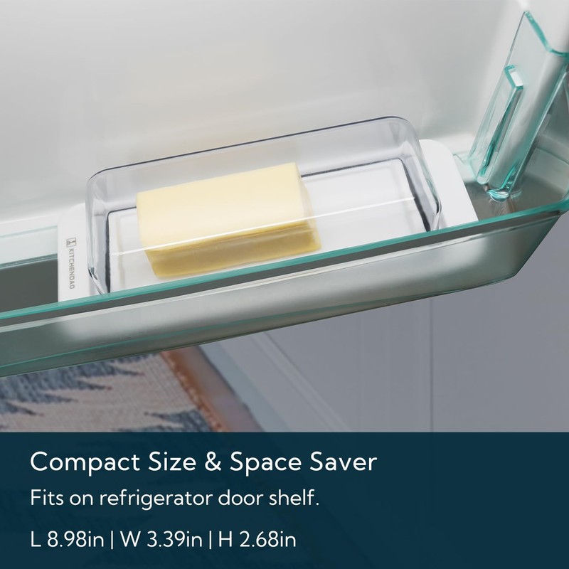 KITCHENDAO Airtight Butter Dish with Lid for Countertop and Refrigerator