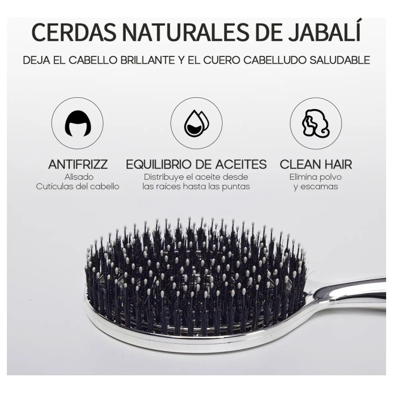 Cepillo De Cerda De Jabalí Y Nylon De Doble Capa