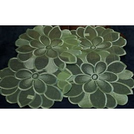 Pack of 2 Blankets 30 x 45 cm OV Apple Green Modern for Chest of Drawers (30 x 45 cm Oval)